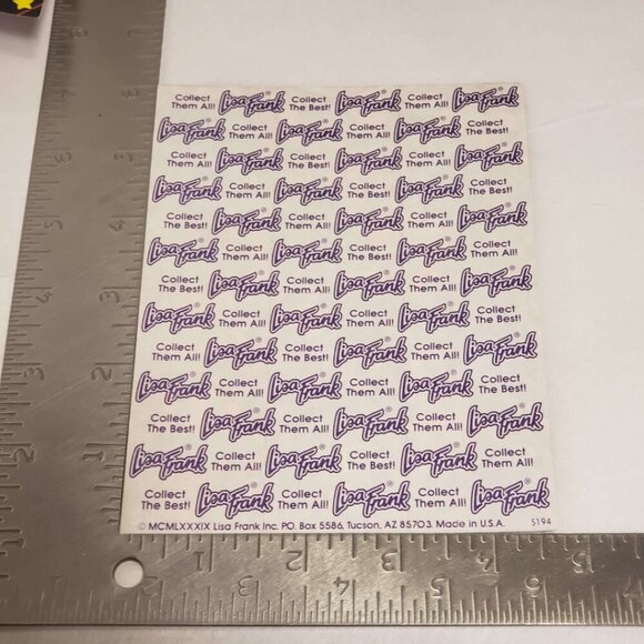 FULL SHEET:  LISA FRANK HALLOWEEN 1989 SKULL WITCH CAT SPIDER STICKER S129 - Picture 2 of 3